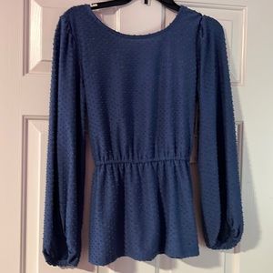 Ava James blue blouse